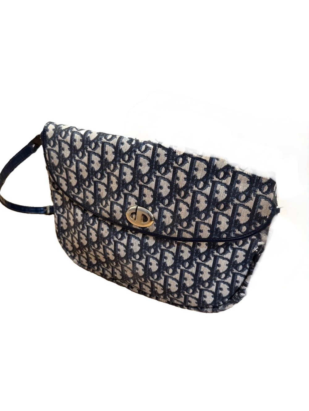 Dior Navy and Cream Monogram Jacquard Crossbody Bag